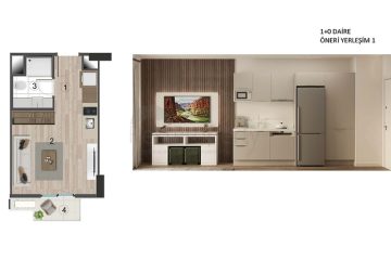 Studios and Apartments for Sale in a Modern Building Kepez Antalya Turkey.