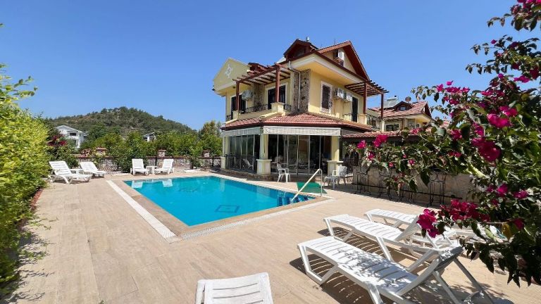 Resale 4 Bedroom Luxury Villa with Private Pool in Calis Beach Fethiye Turkey.