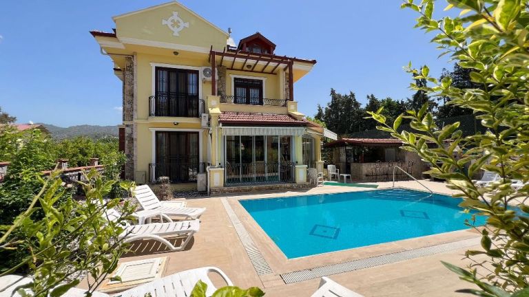 Resale 4 Bedroom Luxury Villa with Private Pool in Calis Beach Fethiye Turkey.