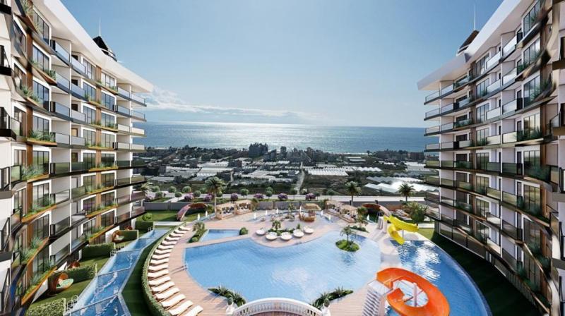 Sea view flat for sale in Payallar Alanya with pool