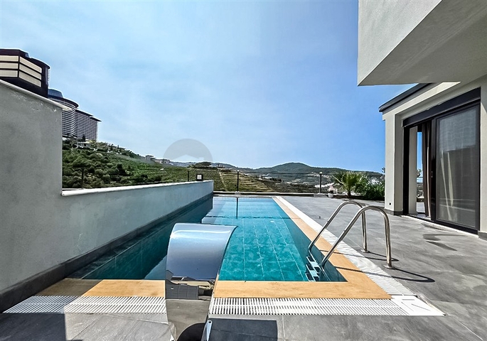 New 3 Bedroom Villa with Sea View for Sale in Kargicak Alanya Turkey