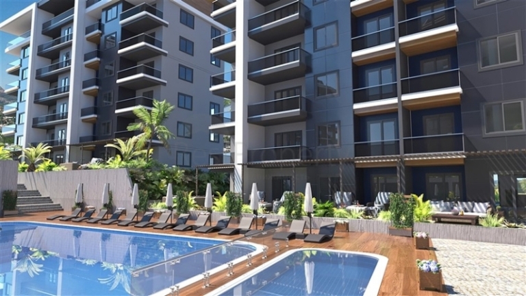 New 1 Bedroom Apartments for Sale in Oba Alanya Turkey