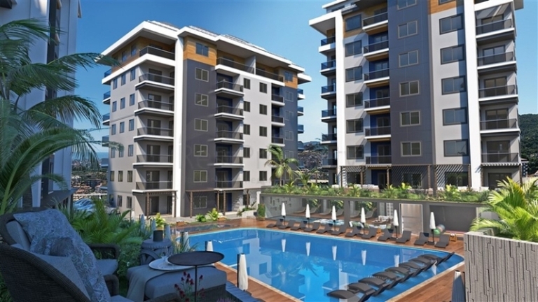 New 1 Bedroom Apartments for Sale in Oba Alanya Turkey