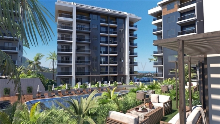 New 1 Bedroom Apartments for Sale in Oba Alanya Turkey