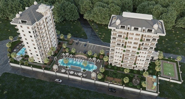 New Apartments in a Modern Residential Complex in Avsallar Alanya Turkey - Close to Completion