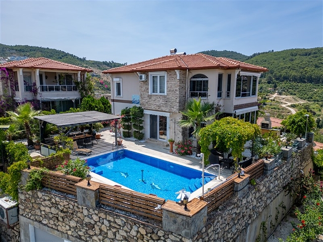 Sea View 3 Bedroom Detached Villa For Sale in Kargicak Alanya