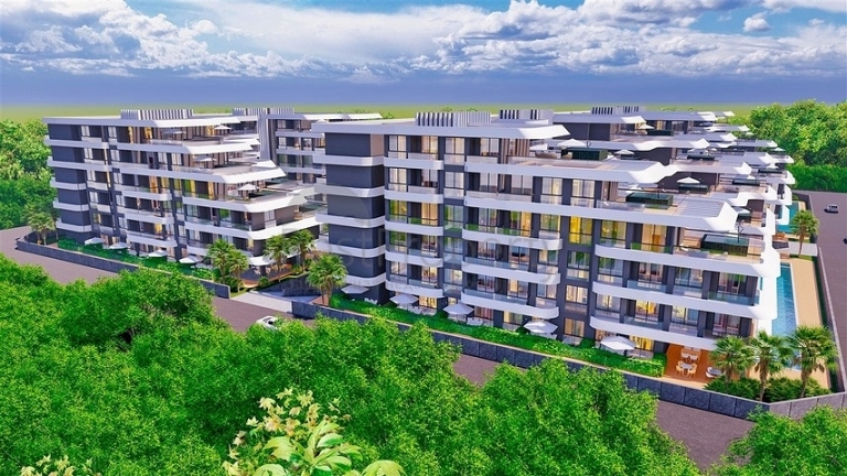One Bedroom Modern Apartments for Sale in Altintas Antalya Turkey
