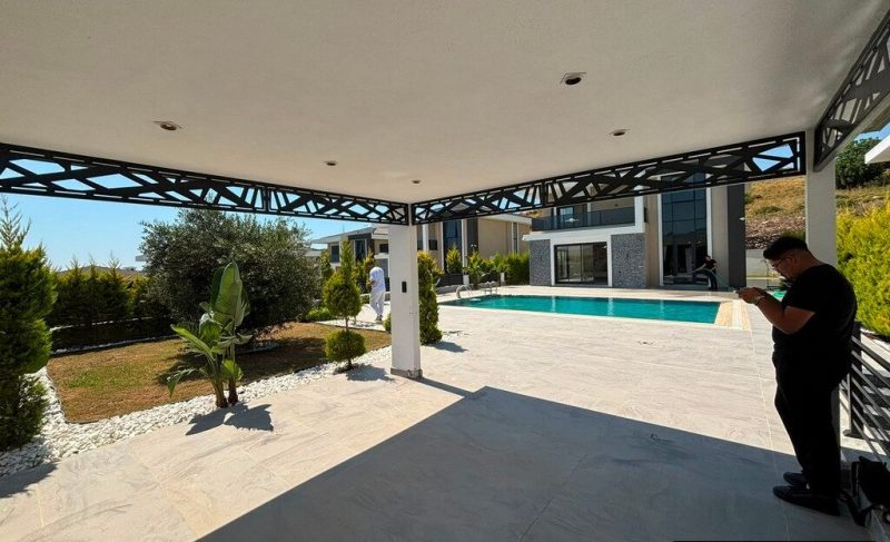 Brand New Luxurious Villa with Distant Sea Views in Didim for Sale