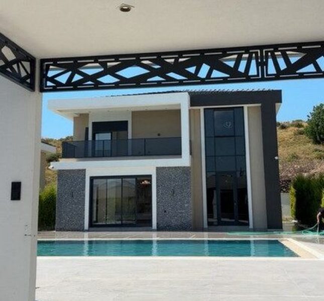 Brand New Luxurious Villa with Distant Sea Views in Didim for Sale