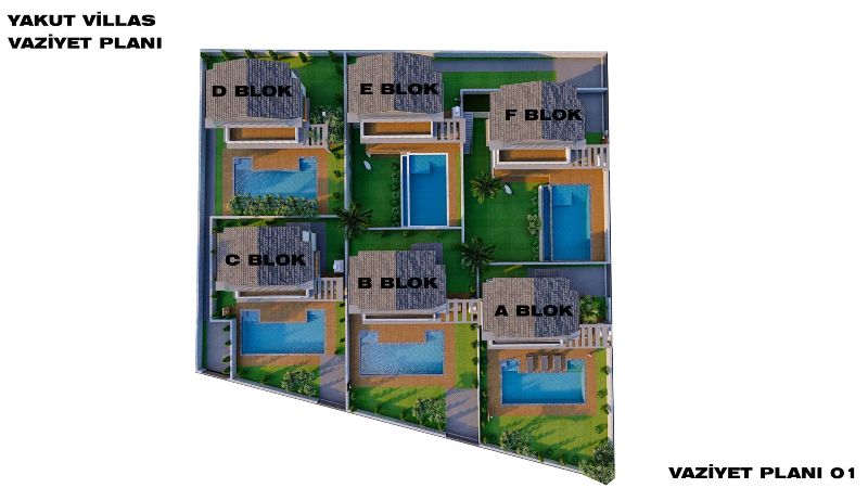 Villas in Oludeniz Yakut; Villas with Pool for Sale in Hisaronu Turkey