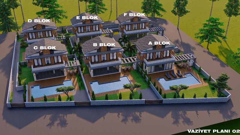 Villas in Oludeniz Yakut; Villas with Pool for Sale in Hisaronu Turkey