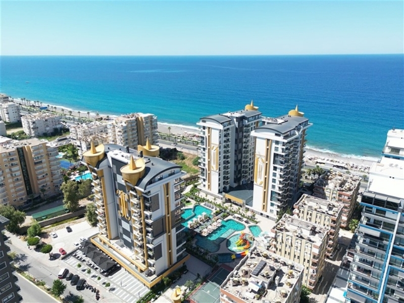 Sea View 1+1 Apartment in a Modern Complex by the Beach Mahmutlar Alanya