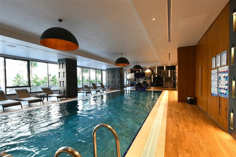 Sea View 1+1 Apartment in a Modern Complex by the Beach Mahmutlar Alanya