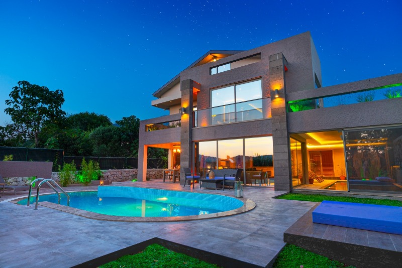 Spacial Ovacik Villa with Indoor and Outdoor Pools in Oludeniz for Sale