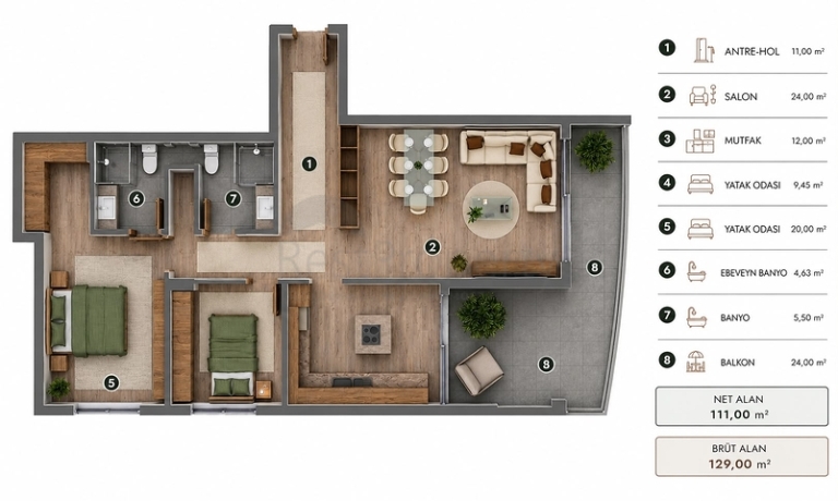 Antalya Property; 1&2 Bedroom Flats for Sale in a Luxury Complex