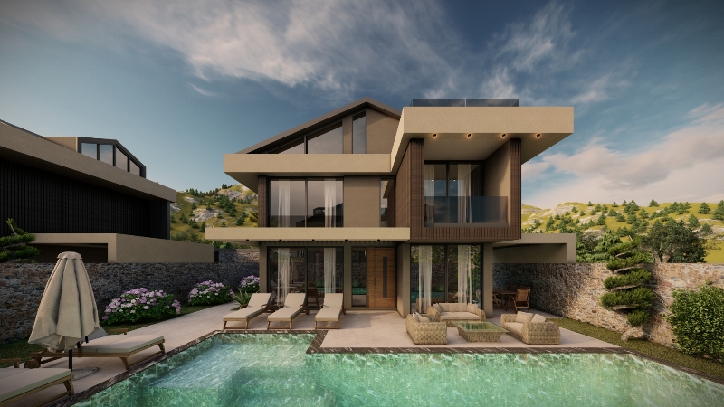 Brand-new 3 Bedroom Ovacik Villas with Private Pool for Sale