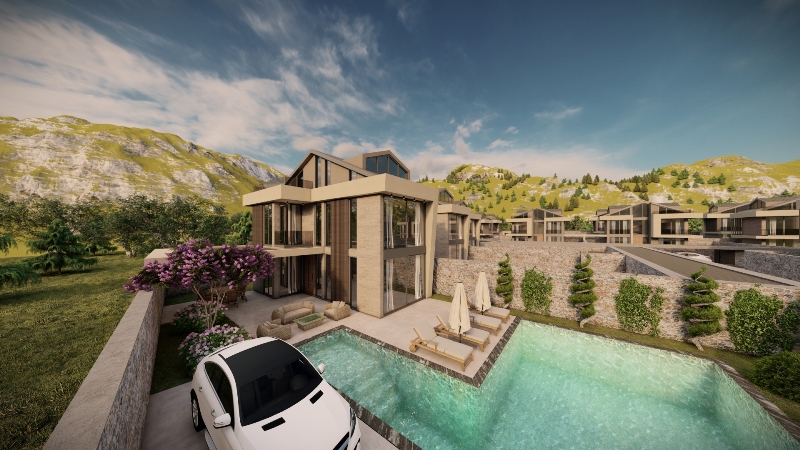 Brand-new 3 Bedroom Ovacik Villas with Private Pool for Sale