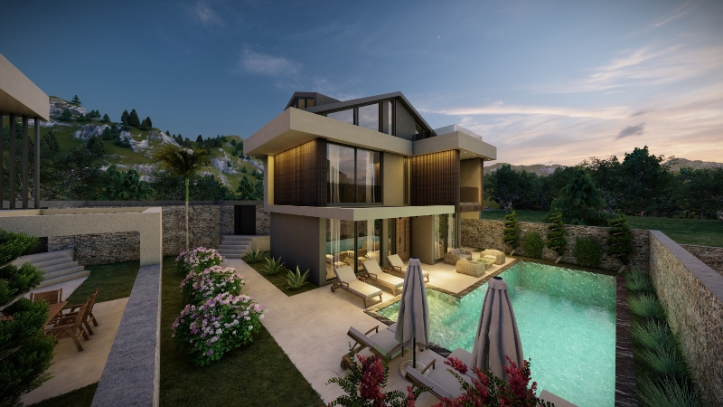 Brand-new 3 Bedroom Ovacik Villas with Private Pool for Sale