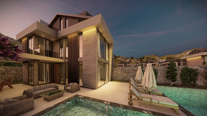 Brand-new 3 Bedroom Ovacik Villas with Private Pool for Sale