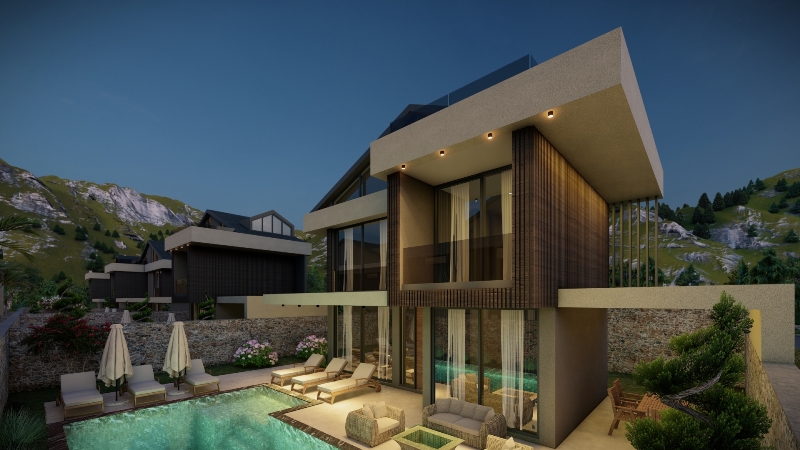 Brand-new 3 Bedroom Ovacik Villas with Private Pool for Sale