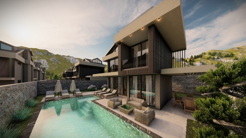 Brand-new 3 Bedroom Ovacik Villas with Private Pool for Sale