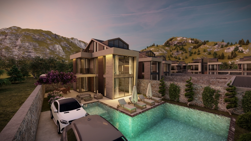 Brand-new 3 Bedroom Ovacik Villas with Private Pool for Sale