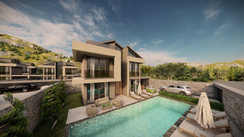 Brand-new 3 Bedroom Ovacik Villas with Private Pool for Sale