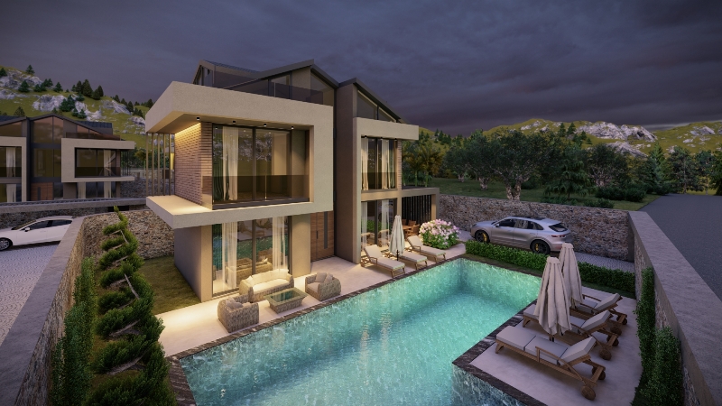 Brand-new 3 Bedroom Ovacik Villas with Private Pool for Sale