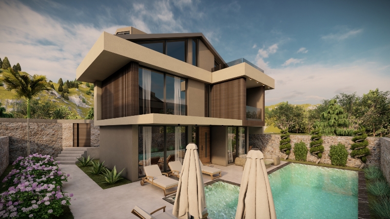 Brand-new 3 Bedroom Ovacik Villas with Private Pool for Sale