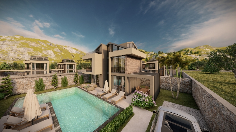 Brand-new 3 Bedroom Ovacik Villas with Private Pool for Sale