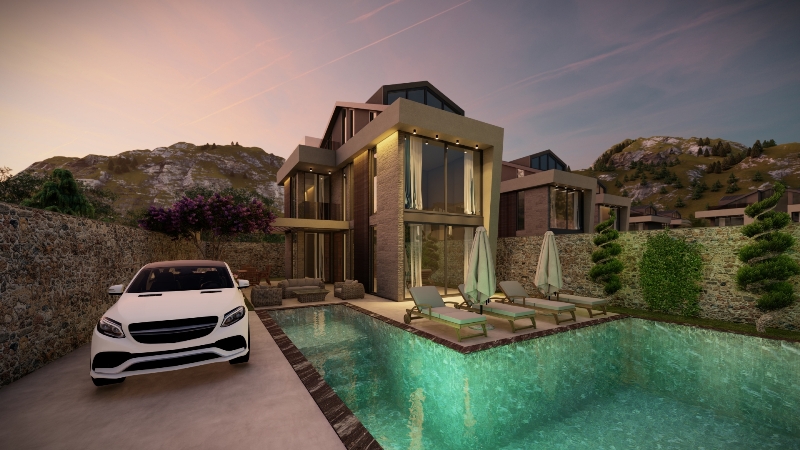 Brand-new 3 Bedroom Ovacik Villas with Private Pool for Sale