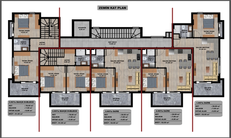 Flats for Sale in a New Residential Project in Oba Alanya