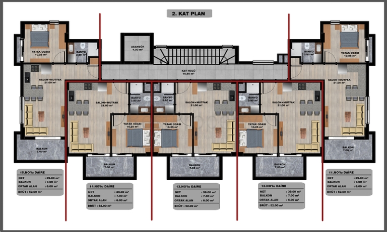 Flats for Sale in a New Residential Project in Oba Alanya