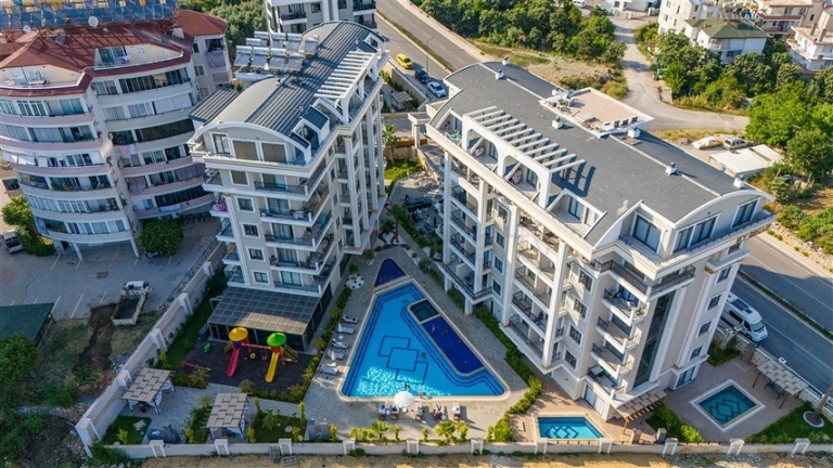 New 1+1 Apartment in a Modern Residential Complex in the Oba Alanya