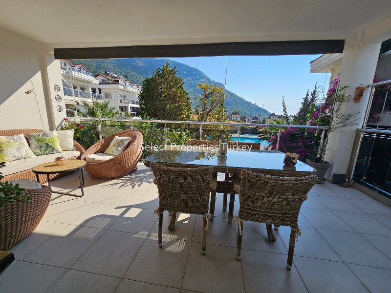 Property with Two Terraces and Amazing Scenery for Sale in Ovacik Fethiye