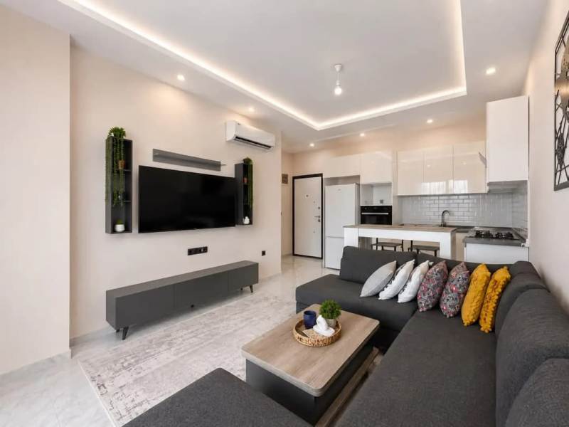 1+1 Furnished Apartment in Orange Complex in Oba Alanya