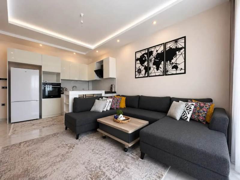 1+1 Furnished Apartment in Orange Complex in Oba Alanya