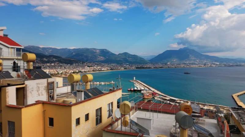 Castle and Sea View Residential 888sqm Land for Sale in Alanya Centre Turkey.