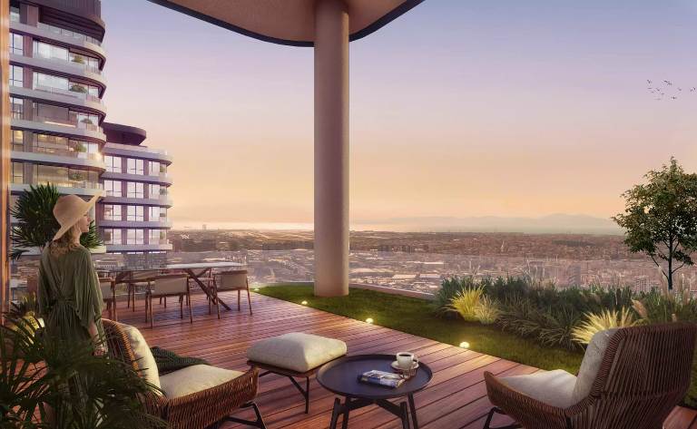 Modern Flats for Sale in Luxera Towers Project Basin Ekspress Istanbul