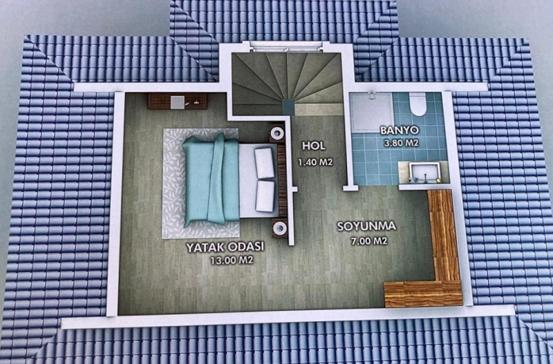 New 4 Bedroom Detached Villa for Sale in Yaniklar Fethiye Turkey