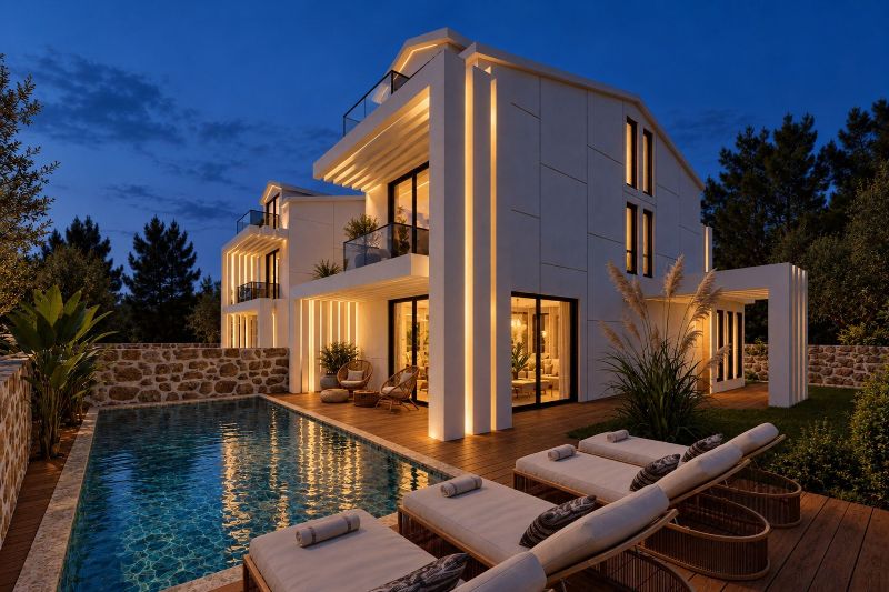 Modern Design Oludeniz Villas for Sale in Ovacik Area of Fethiye